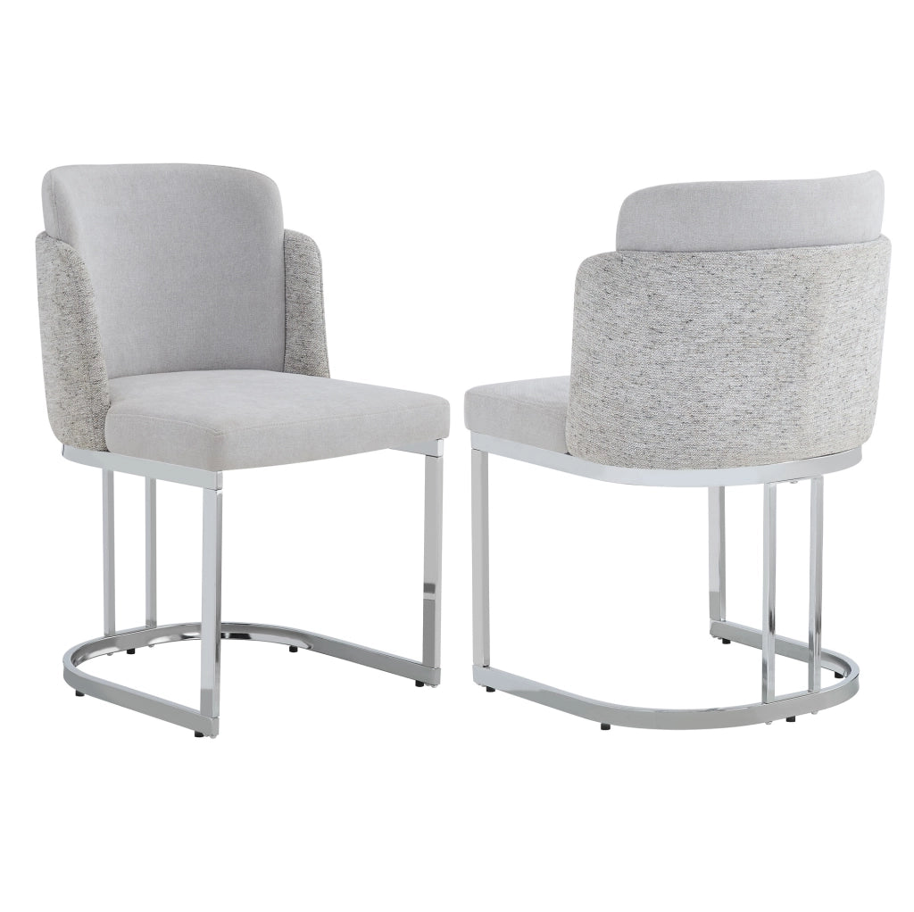 Set di 2 sedie da pranzo 61，5 x 53，5 x 86 cm ciniglia grigio chiaro