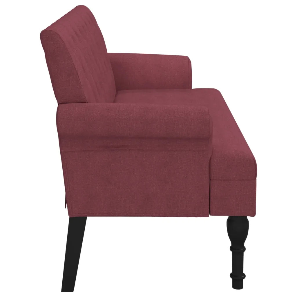 Panca con Schienale Rosso Vino 120x62x75,5 cm in Tessuto 372127