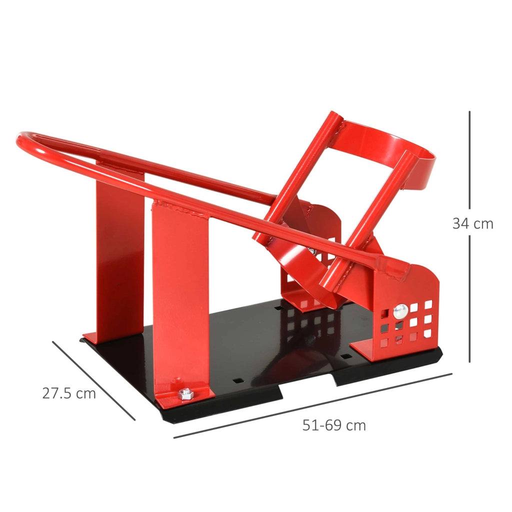 Cavalletto Alzamoto Anteriore 27,5x51-69x34 cm Max 450 Kg in Metallo Rosso e Nero