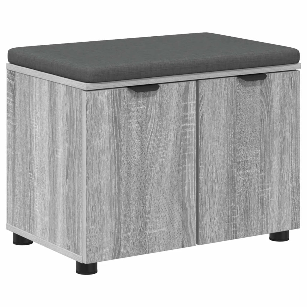Panca per ingresso con cuscino Sonoma grigia 60 x 38 x 46 cm 891477