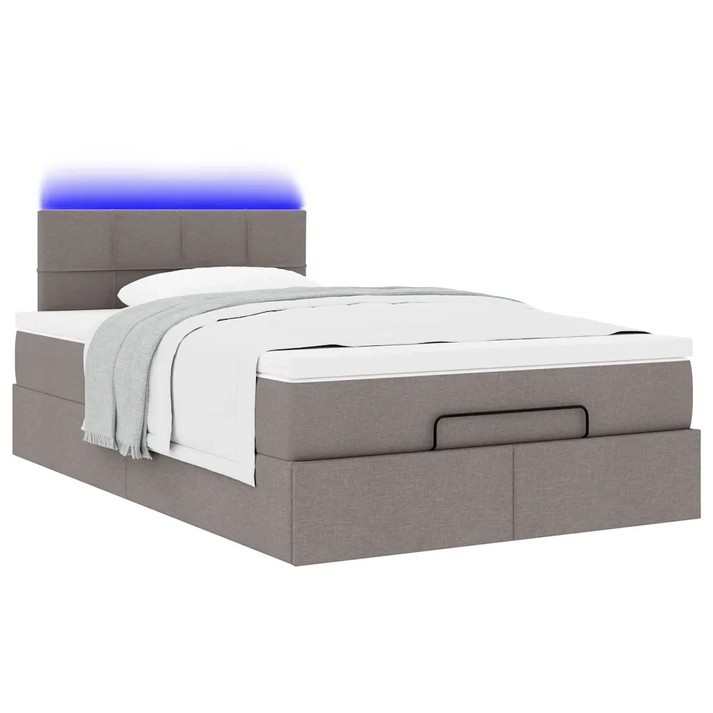 Struttura Letto Pouf con Materasso Tortora 120x200cm in Tessuto