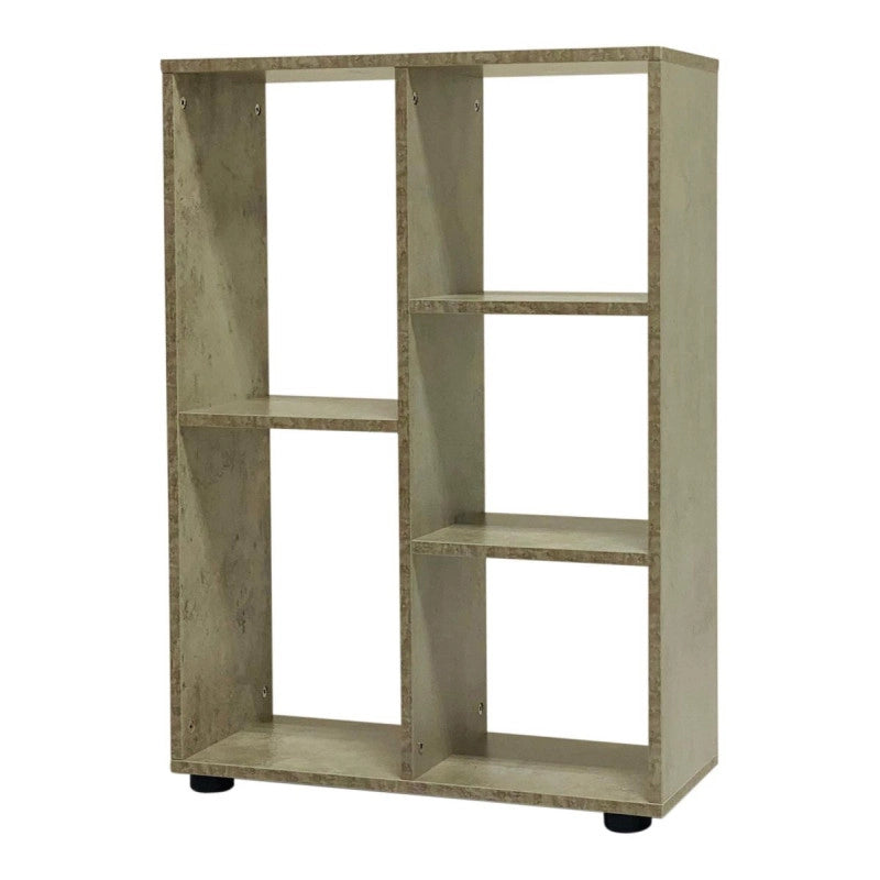 Libreria 5 Vani A Giorno Cemento 60x24x86