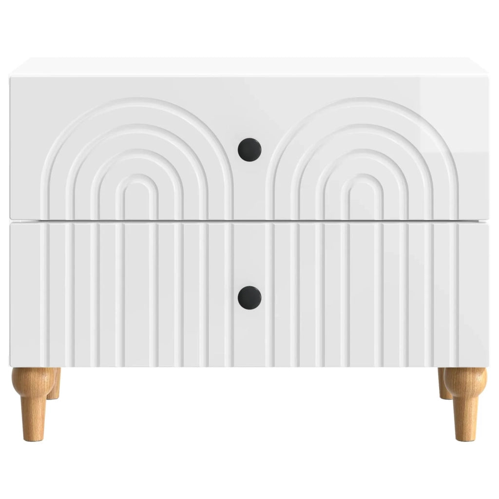 Armadio da Notte con cassetto Bianco Lucido 62 x 34,5 x 48 cm 894089