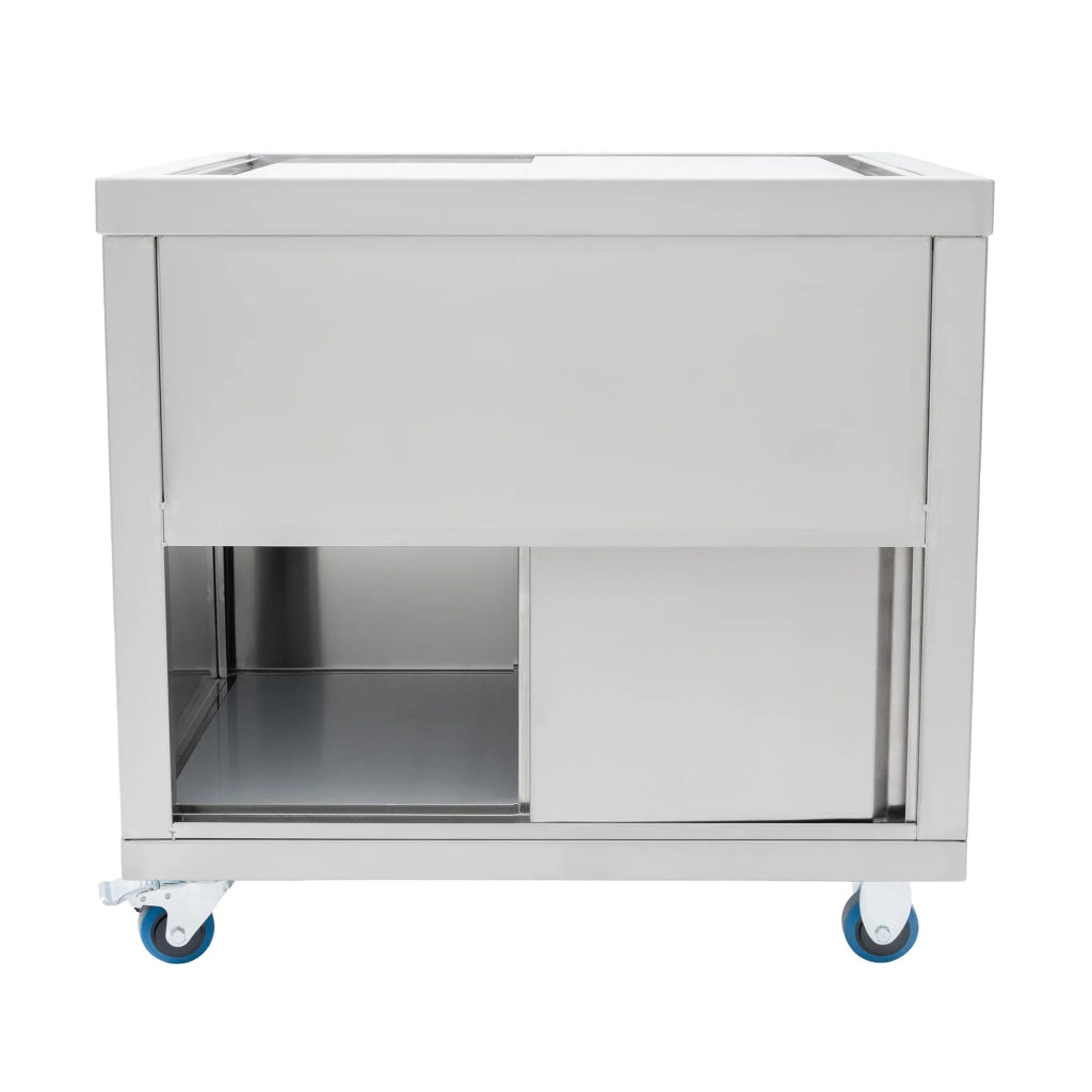 Carrello Portaghiaccio Mobile 86L con Ruote 80cm Coperchio Diviso e Vano