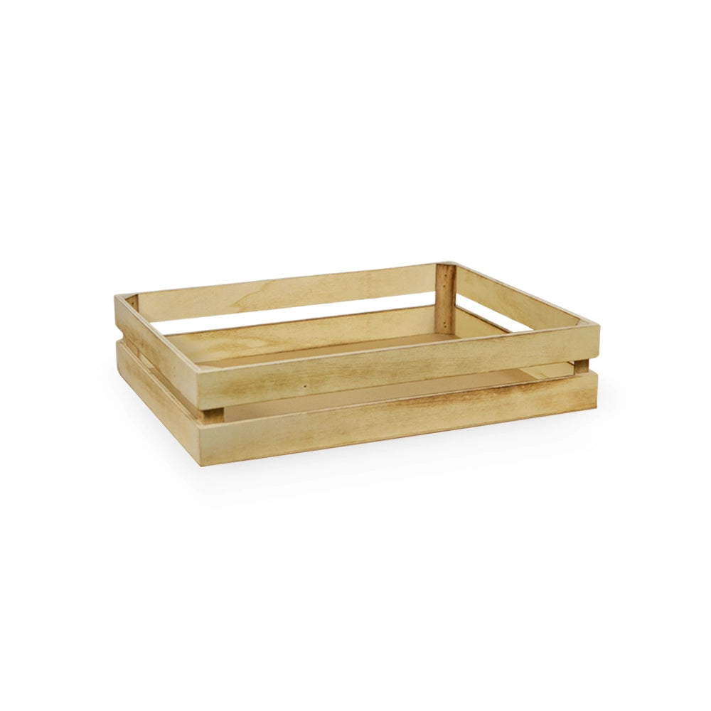 Cassette contenitori in Legno naturale fiammato da 5 Pezzi 28 X 18 X h 8 cm