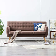 Divano a 3 Posti in Stoffa Imbottito 172x70x82cm Marrone cod mxl 23121
