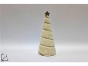 Decorazione Natale Casa Albero con Pelliccia Beige 23 cm
