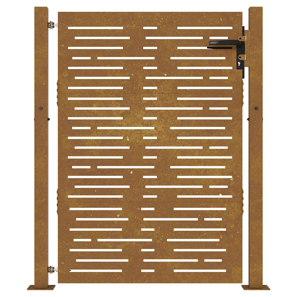 Cancello da giardino 100x150 cm in acciaio Corten design quadrato 153253