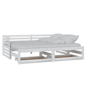 Letto da camera | Dormeuse Estraibile 2x(90x200) cm Bianca in Massello di Pino