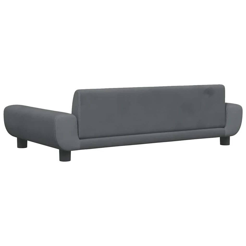 Cuccia per cani comoda cesta da divano velluto grigio scuro 100 x 54 x 33 cm 02_0043156