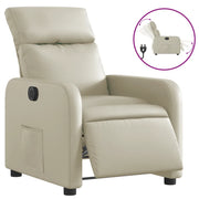 Poltrona | Sedia Relax Reclinabile Elettrica Crema in Similpelle