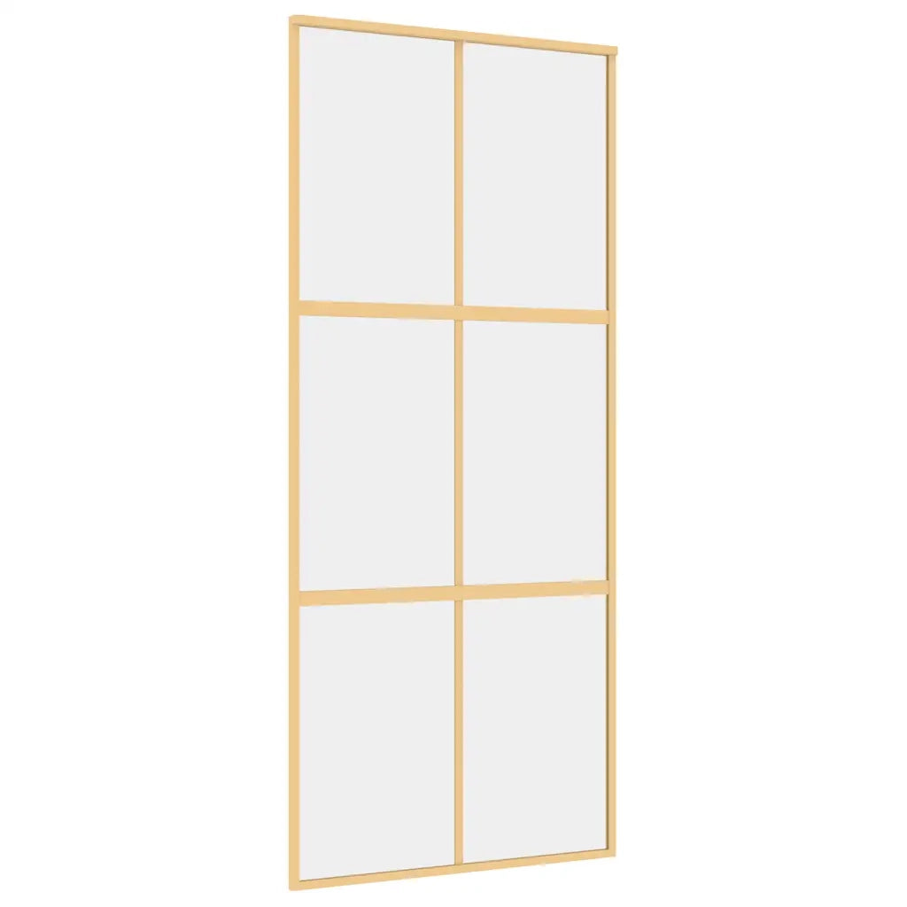 Porta Scorrevole Dorata 90x205 Vetro Trasparente ESG Alluminio 155155