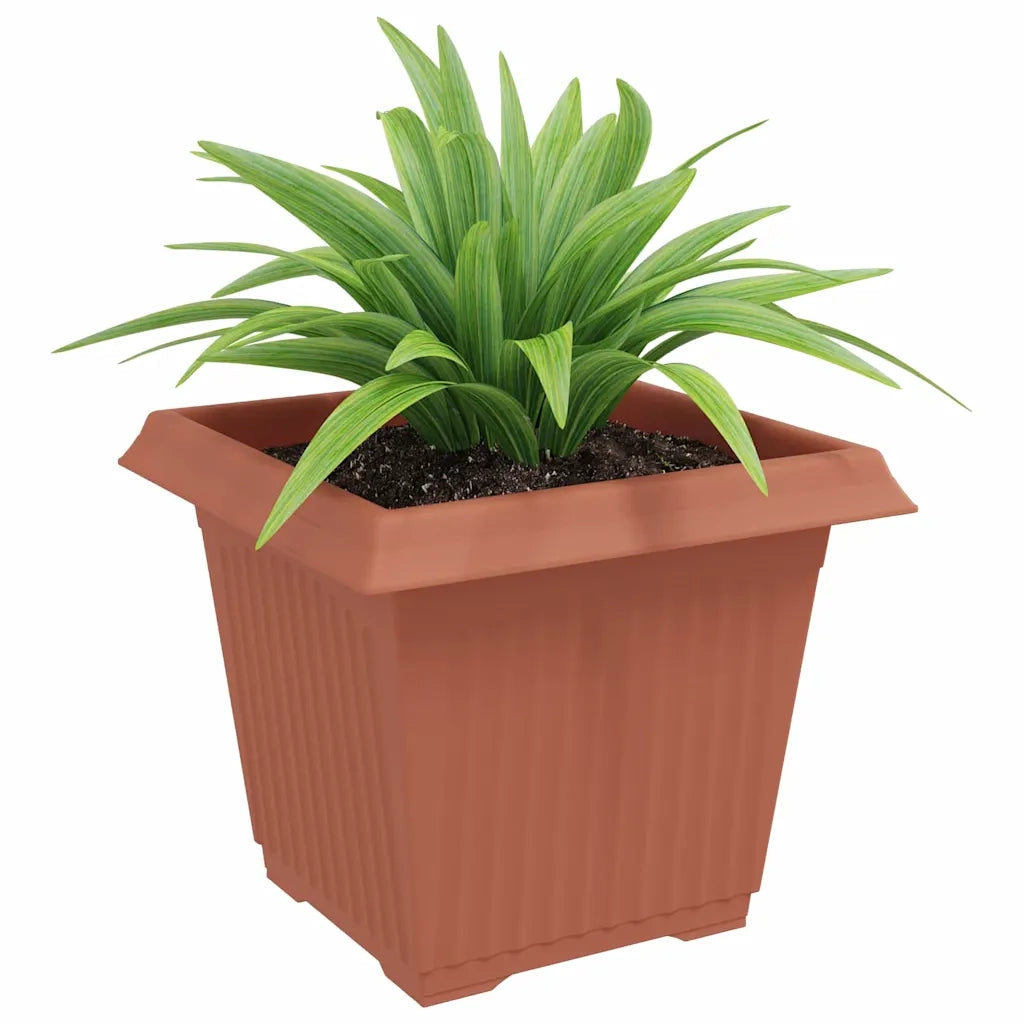 Vaso quadrato per fiori 6 pcs Rosso Mattone 28,5 x 28,5 x 22 cm