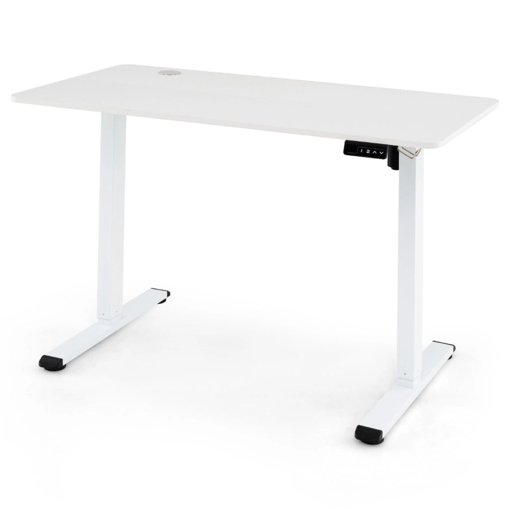 Scrivania ergonomica sit-stand con memoria altezze e gancio per cuffie, Scrivania elettrica regolabile in altezza-Scrivanie