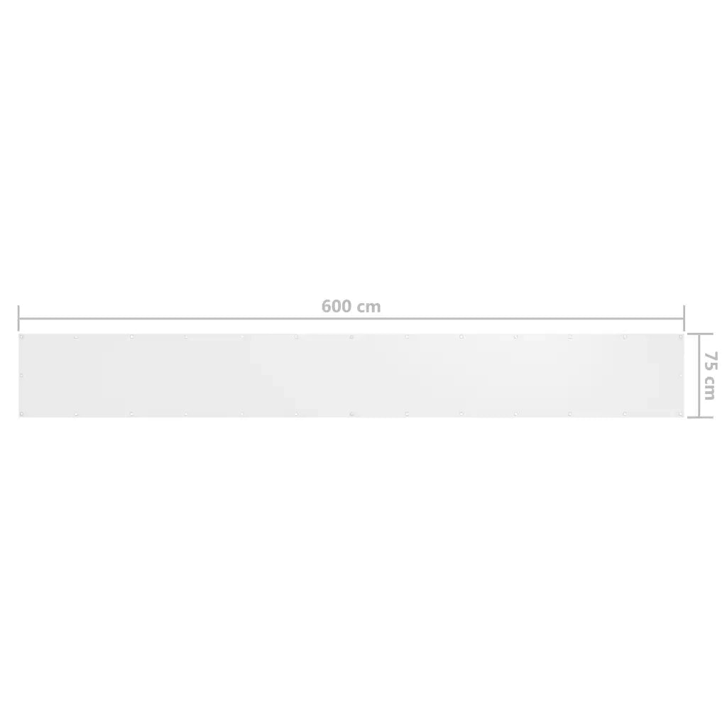 Paravento da Balcone Bianco 75x600 cm in Tessuto Oxford cod mxl 9206