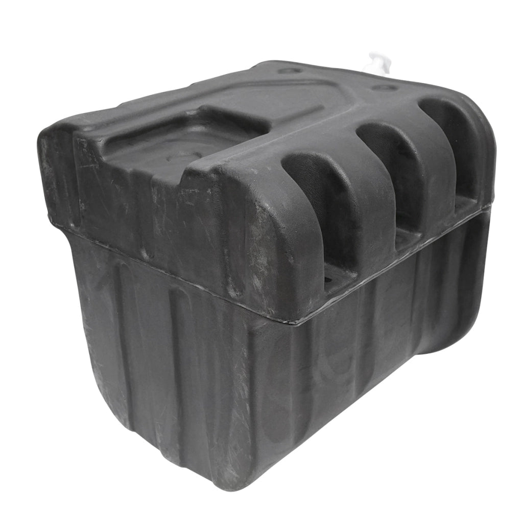 Serbatoio per acqua 50L con rubinetto e dosatore di sapone da 250 ml, in plastica nera, dimensioni 420x440x400 mm