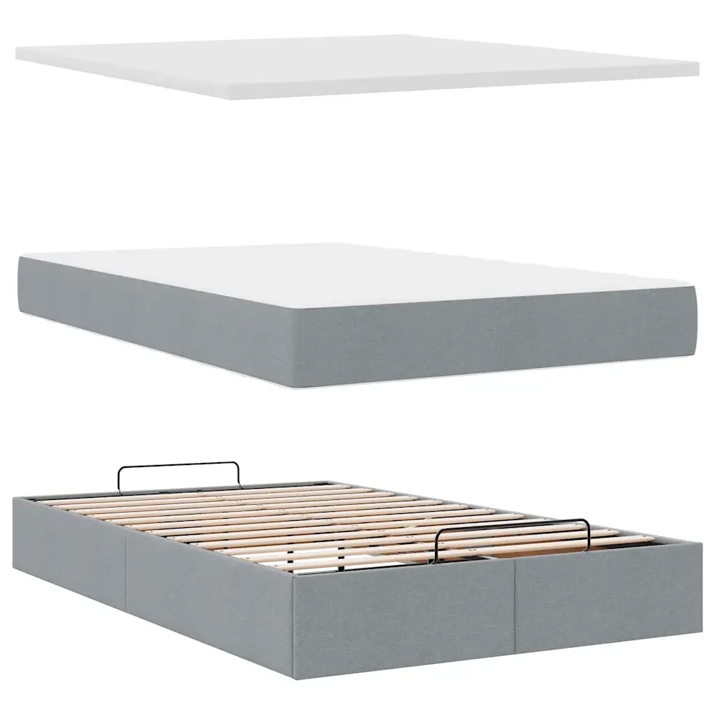 Struttura Letto Pouf con Materasso 120x190 cm in Tessuto 3311092