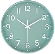 HZDHCLH 30cm orologio da parete silenzioso con secondi battenti e numeri arabi senza tic per decorazione in soggiorno, cucina, ufficio e camera da letto (verde)