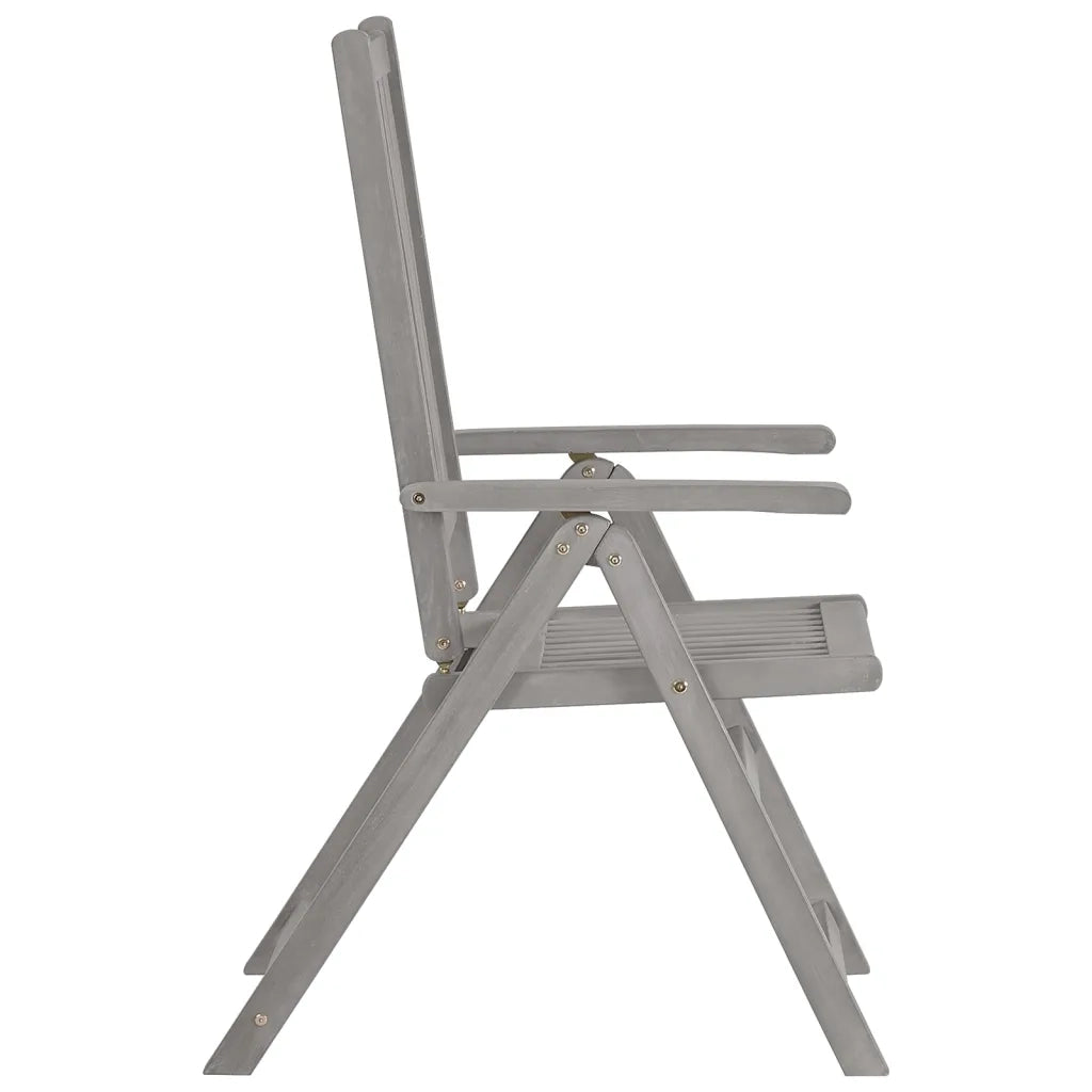 Sedie Giardino Reclinabili 8pz Cuscini Massello Acacia Grigio cod mxl 76241