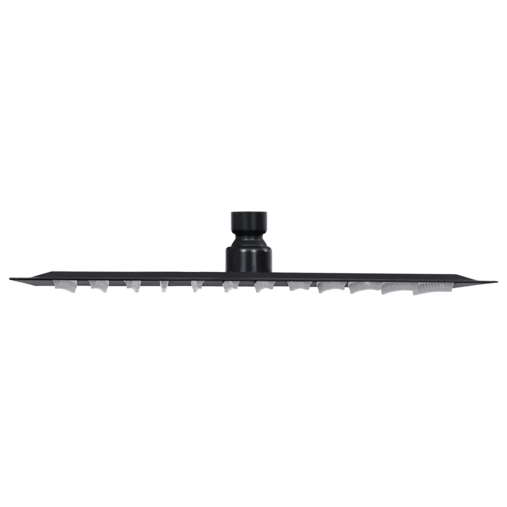Soffione doccia a pioggia soffione doccia accessorio per il bagno acciaio inox 30 x 20 cm rettangolare nero 02_0002082