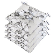 Set 4 Cuscini Sedia Shabby Chic Fiore Bianco Nero Morbidissimi Universali Coprisedie Cotone Lavabili