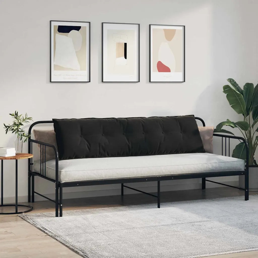 Cuscino per Schiena Nero 180 x 50 cm Tessuto in Cords 42014939