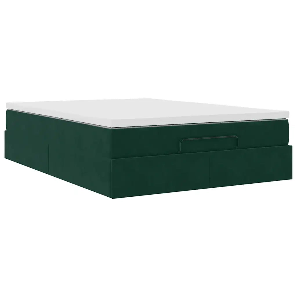 Struttura Letto Pouf con Materasso 140x190 cm in Velluto 3311186