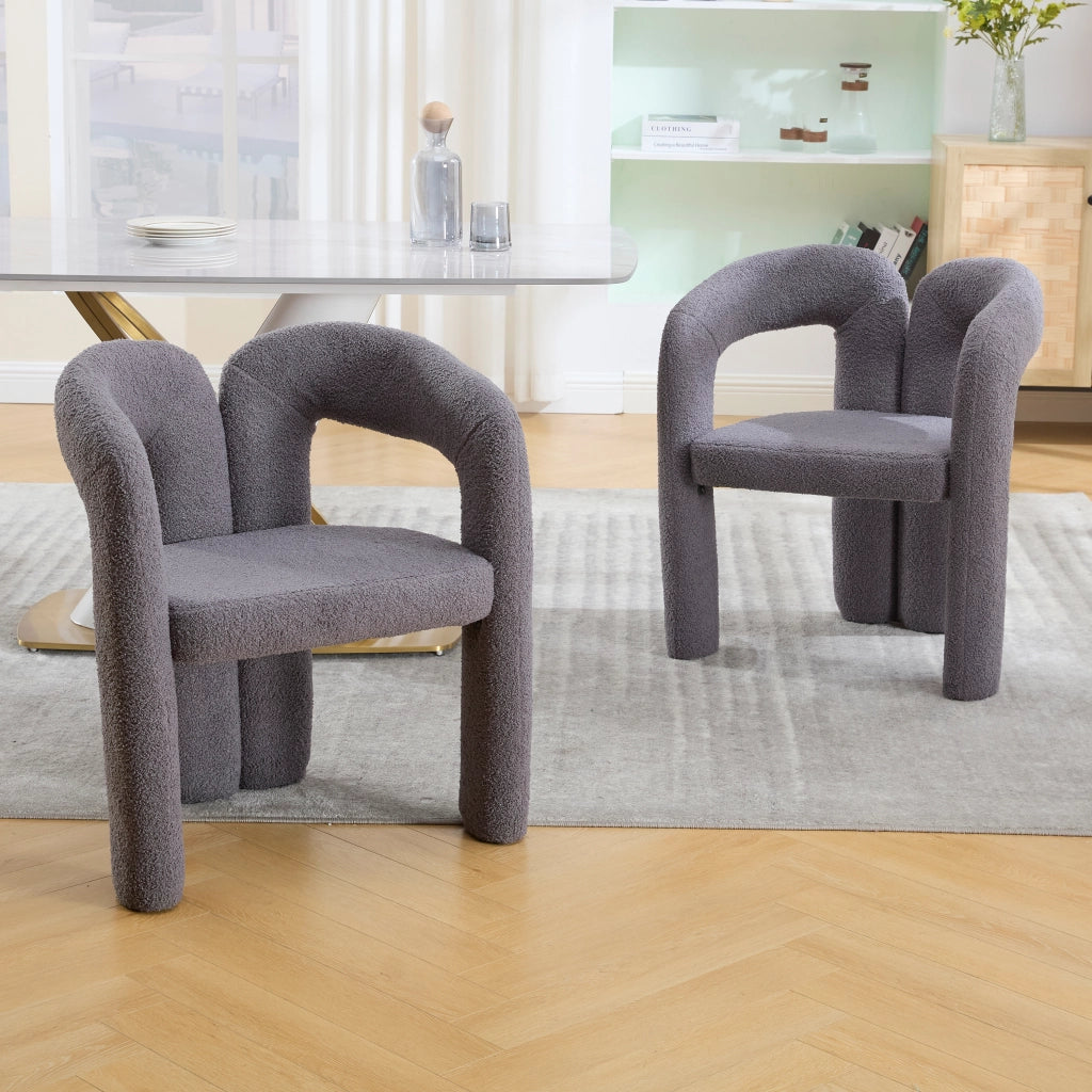Poltrona Ergonomica in Tessuto Teddy ¨C MINIMAL ¨C Grigio, Design Moderno per Soggiorno