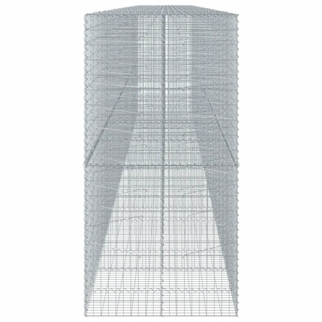 Cesto Gabbione con Copertura 1050x100x200 cm in Ferro Zincato 3295244