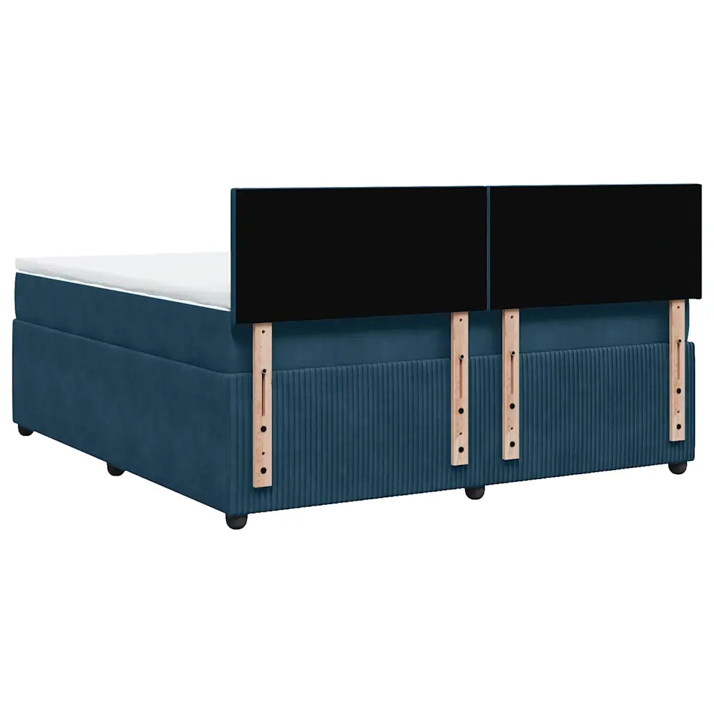 Giroletto a Molle con Materasso Blu 180x200 cm in Velluto 3290104
