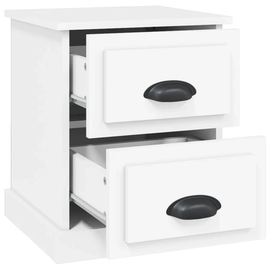 Comodino | Armadio da Notte | Mobiletto da notte Bianco 39x39x47,5 cm in Legno Multistrato