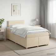 Letto box spring con materasso Crema 120 x 190 cm Tessuto 3450907