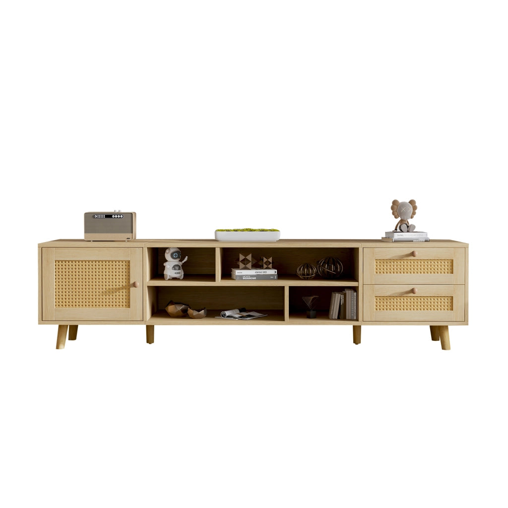 Cassettiera per TV in truciolare color rovere 160 cm