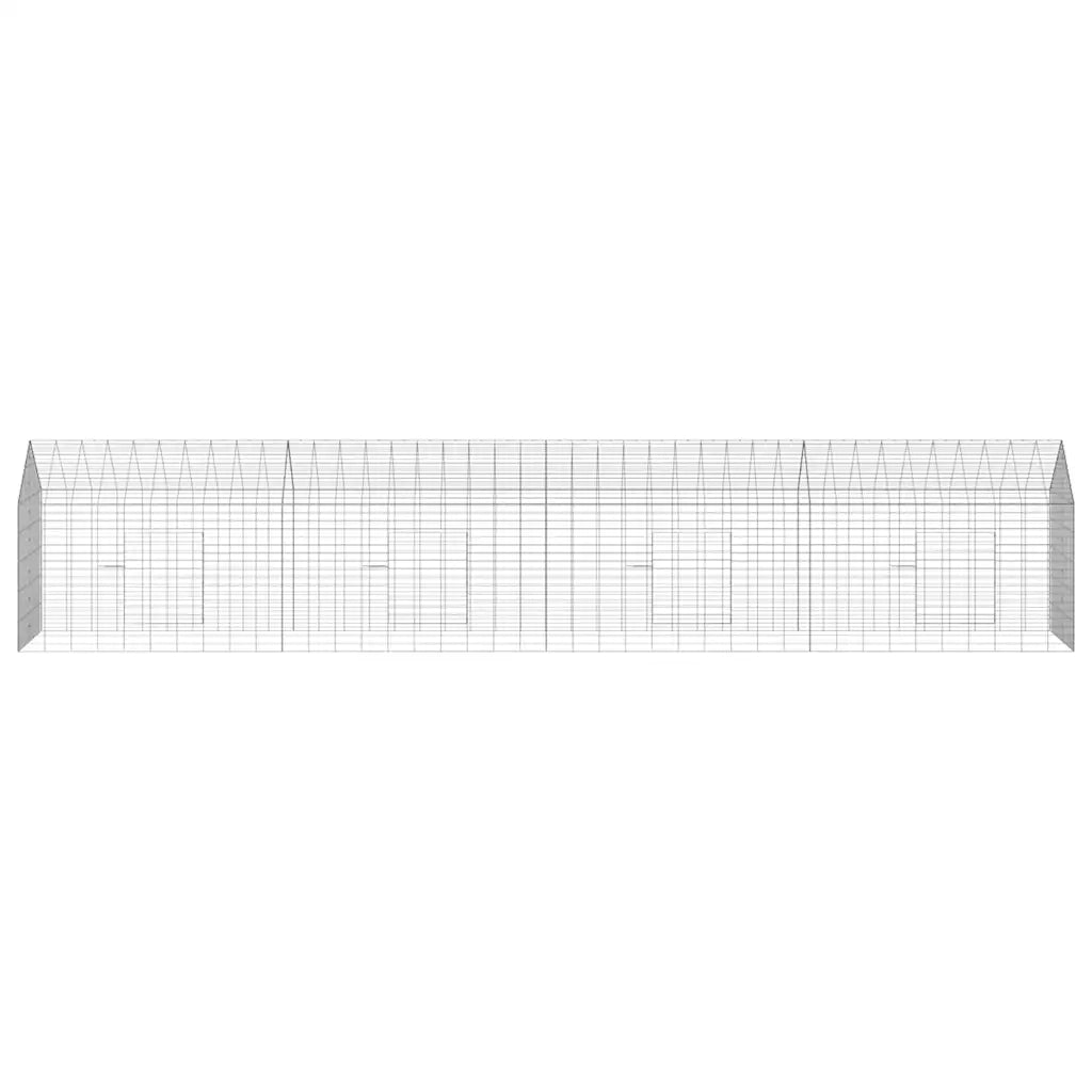 Gabbia per Conigli Argento 400 x 78 x 78 cm Acciaio zincato 42019234