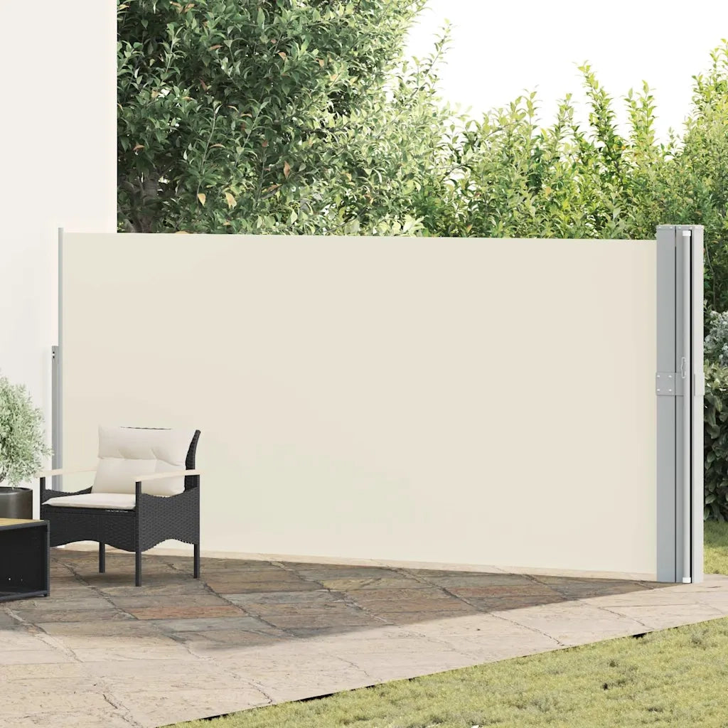 Tenda Laterale Retrattile per Patio-Tenda parasole per balcone 170x1200 cm Crema