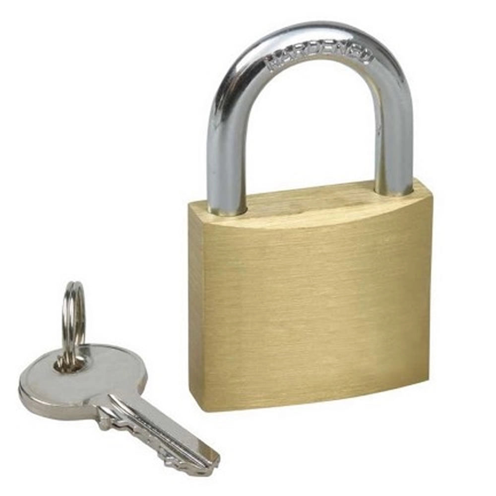 Lucchetto in ottone ad arco in acciaio mm 25