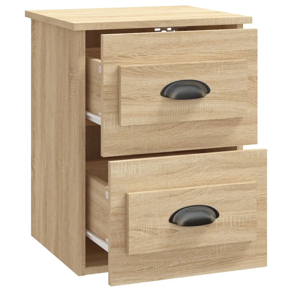 Set di 2 Comodini | Armadio da Notte | Mobiletto da notte a Parete Rovere Sonoma 41,5x36x53 cm