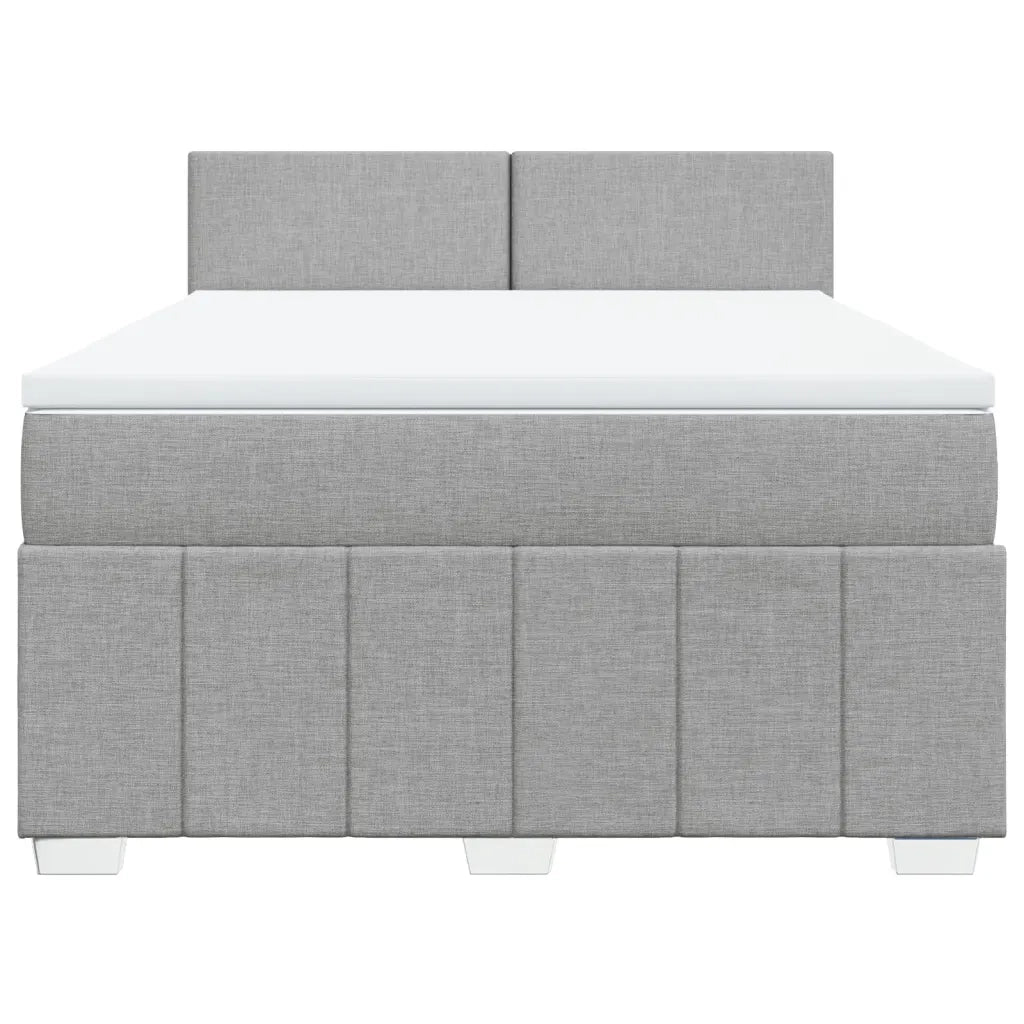 Giroletto a Molle con Materasso Grigio Chiaro 140x200cm Tessuto
