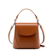 Borsa a tracolla da donna in vera pelle, mini borsa marrone