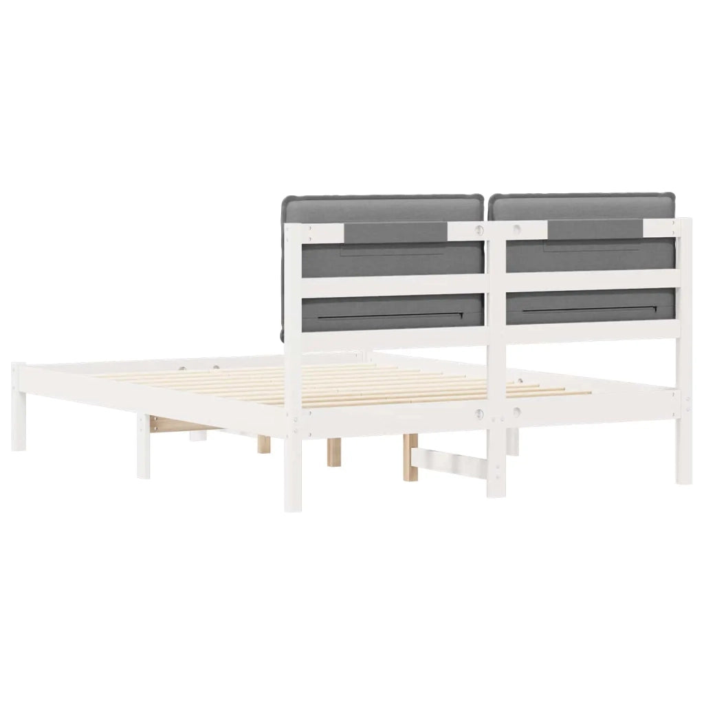 Letto con Testiera Rivestita Grigio chiaro 160 x 200 cm 877828