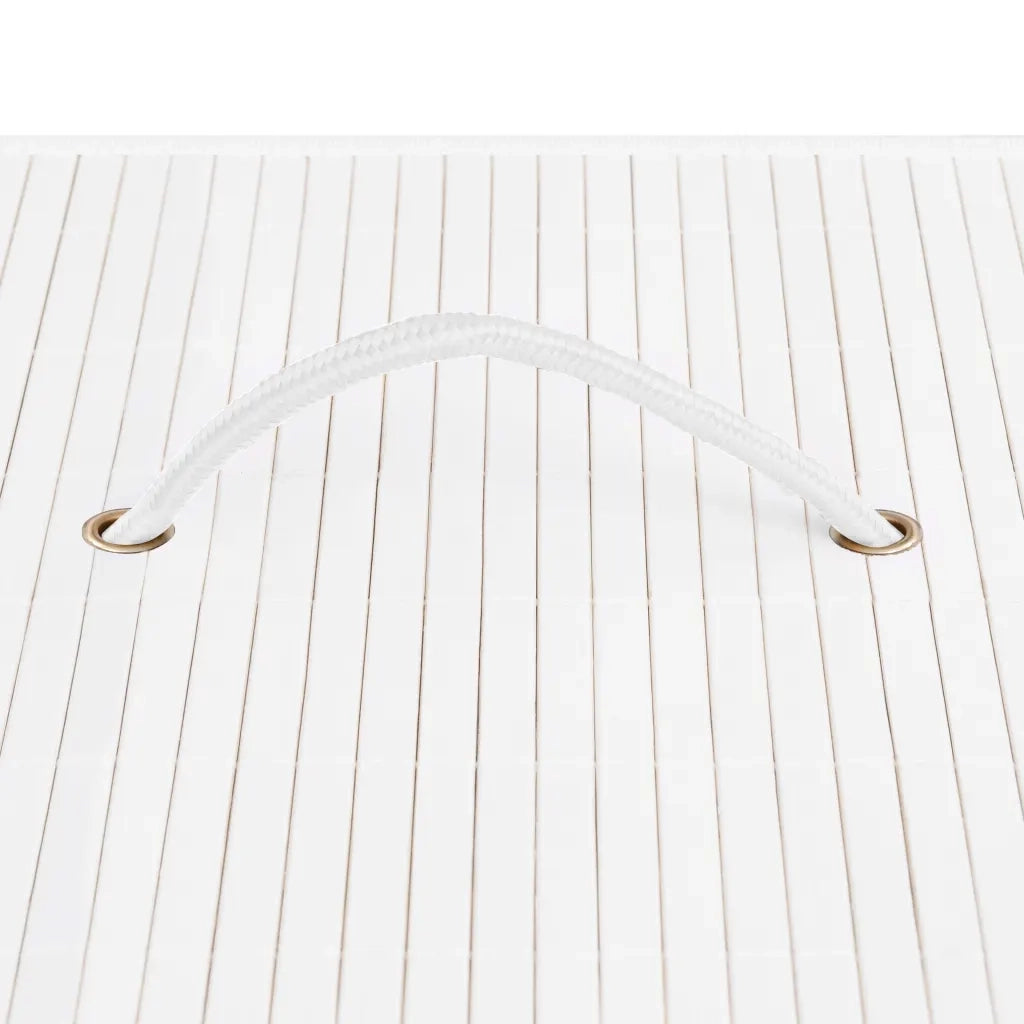 Cesto Portabiancheria in Bambù a 2 Sezioni Bianco 72 L 320743