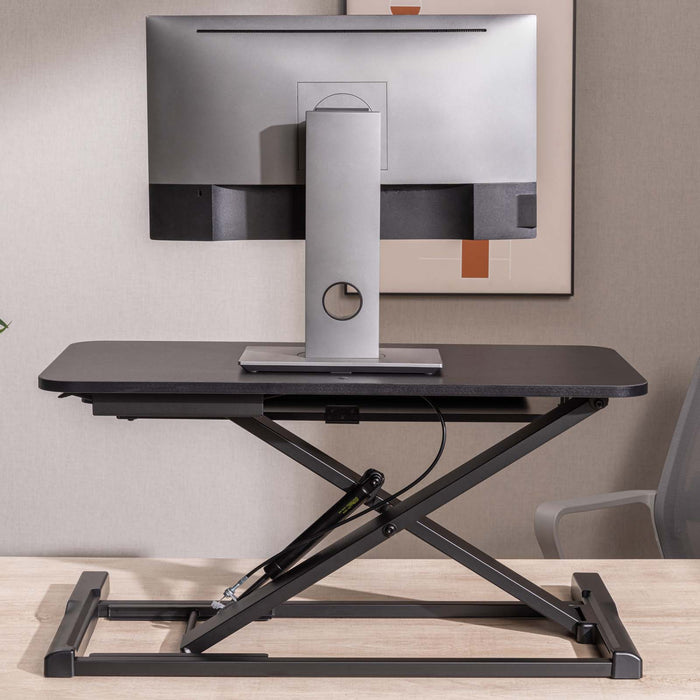 Toboli Alzata per monitor 80x40cm con porta tastiera, regolabile, Supporto di rialzo per computer