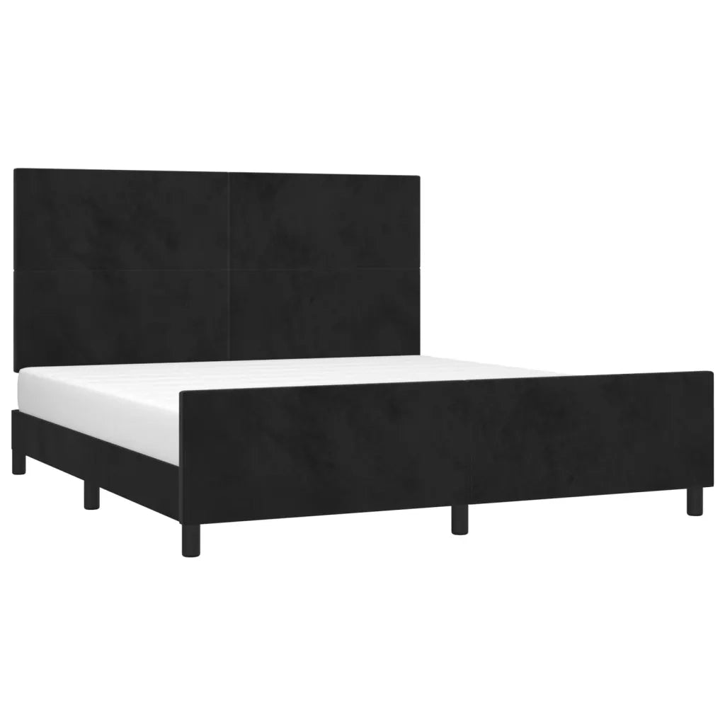 Giroletto con Testiera-Struttura Letto con testiera Nero 180x200 cm in Velluto 849273
