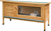 Recinzione all'aperto per roditori con tetto pieghevole, 2 porte e parete in zinco rimovibile per pulizia facile, dimensioni 116 x 45 x 62 cm