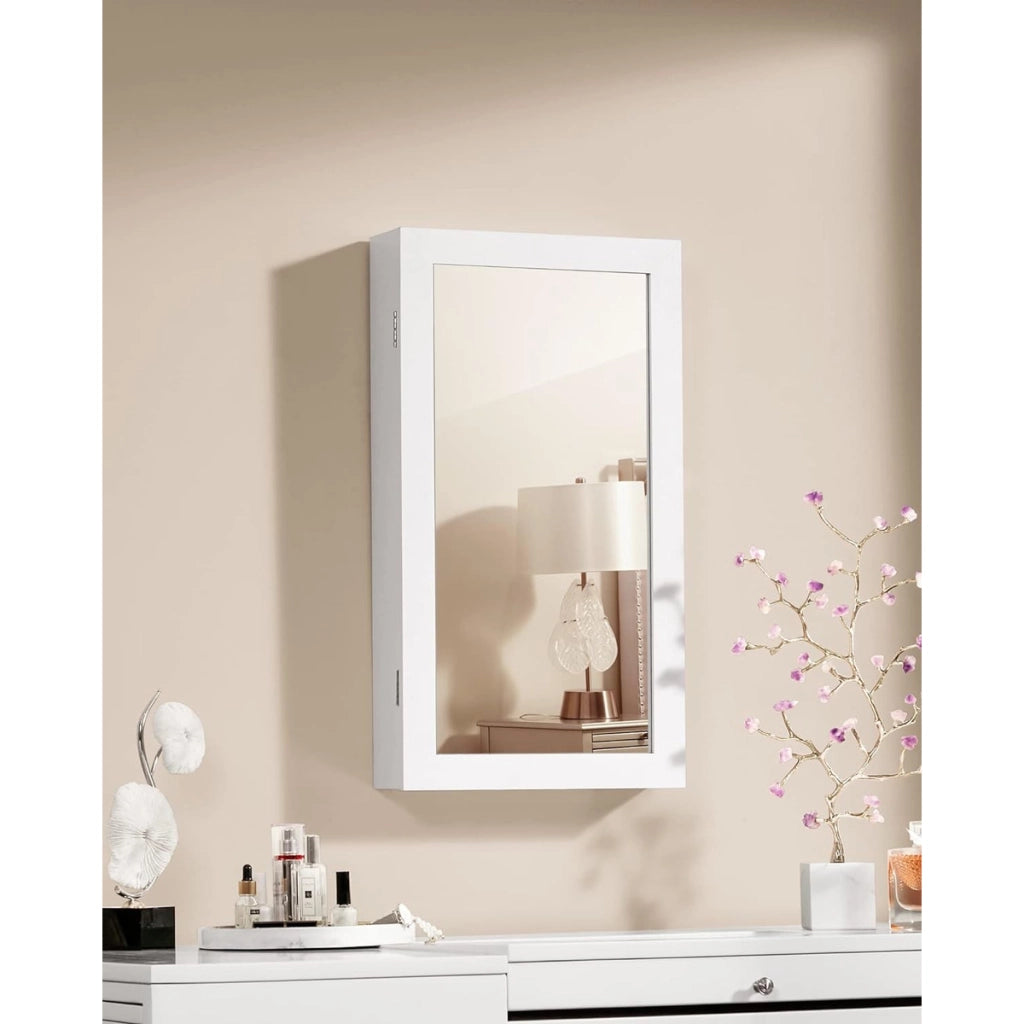 Specchiera portagioie a parete JBC51W in MDF bianco