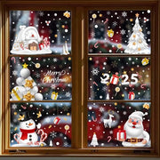 Decorazioni per finestre a tema natalizio - 6 fogli - Kerstman/Sneeuwman - Decorazione - PVC - 30 x 20 cm - Decorazioni natalizie
