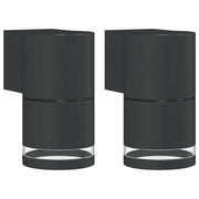 Set di 2 eleganti applique da giardino per esterni 7,5 x 10,5 x 13,5 cm in alluminio nero 02_0056625