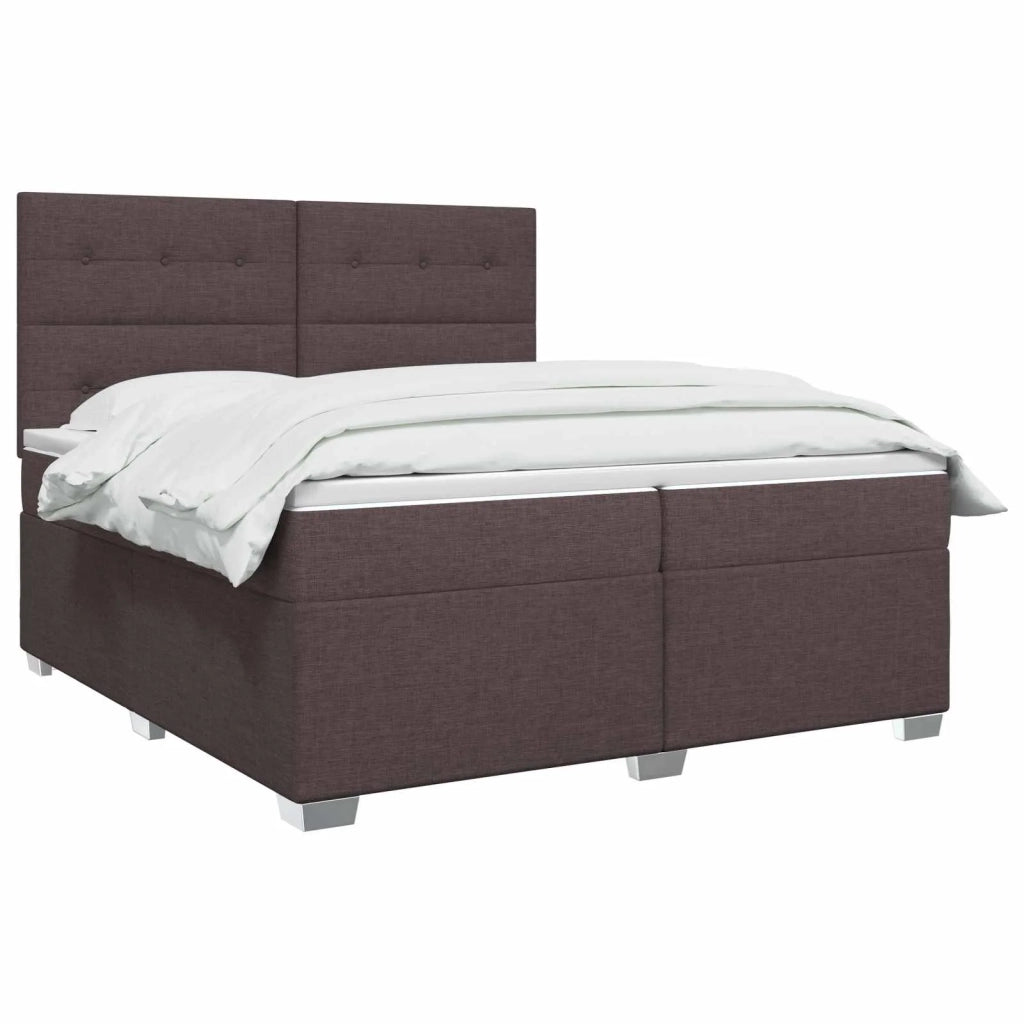 Letto box spring con materasso Marrone Scuro 200 x 200 cm 3453489