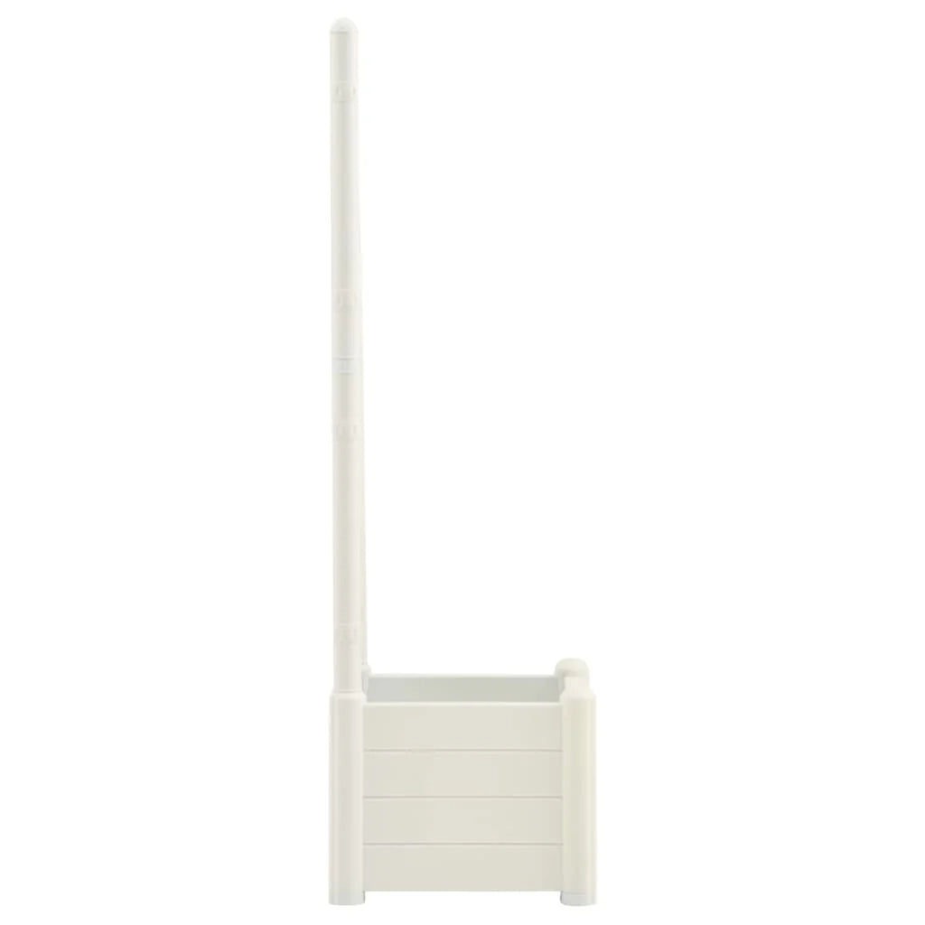 Fioriera con traliccio 43 x 43 x 142 cm PP bianco 02_0000813