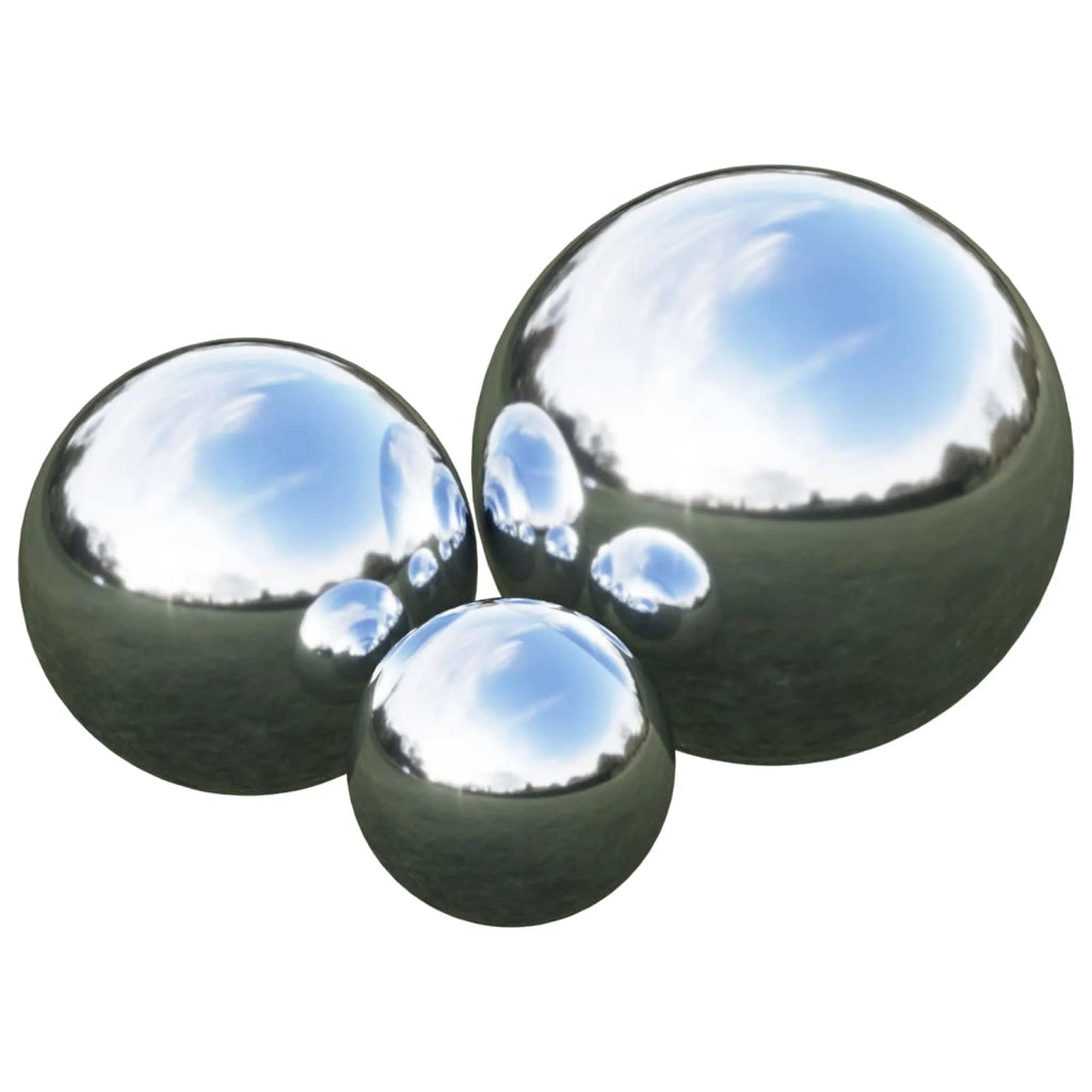 Palla a Specchio 3 pcs Ø 20 cm Argento Acciaio Inossidabile 201 42008430